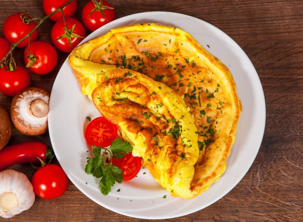 Omelette mit Tomaten Ei Diät Gericht