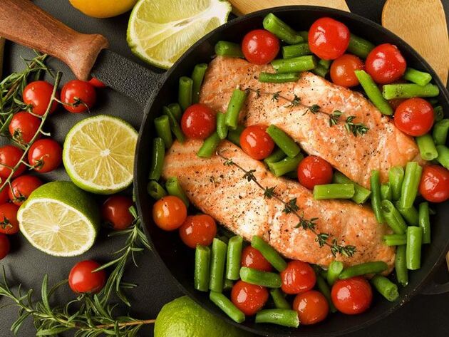 Fisch mit Gemüse für eine glutenfreie Ernährung