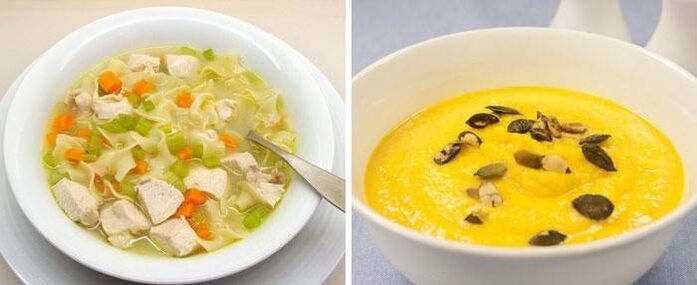 Suppe und Brei nach Entfernung der Gallenblase